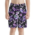 thumbnail image 2 of Cauagu Pink purple rainbow flower butterfly Print Swim Trunks for Men,Youth Boys Swim Shorts Compression Liner Beach Shorts Boys' Swimming Shorts 7-20 Years Bathing Suit-Small, 2 of 7