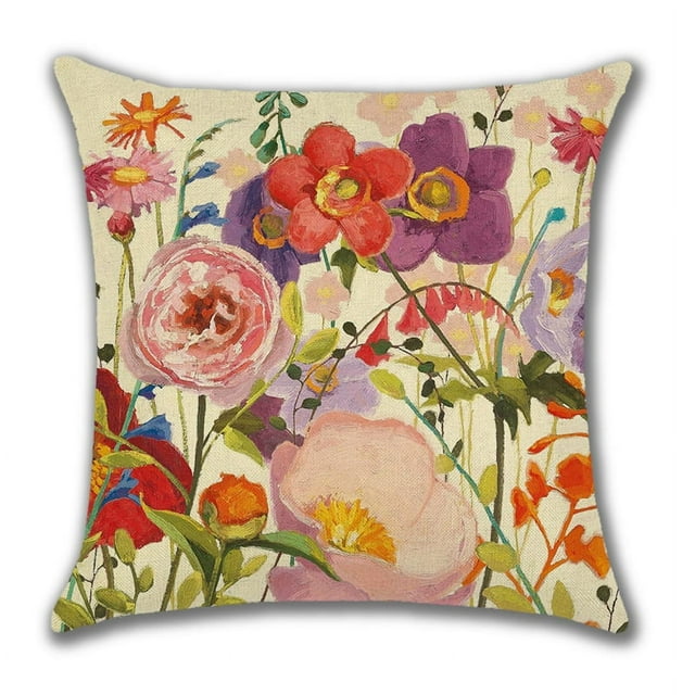 Fundas de cojín de verano de 17.7 x 17.7 pulgadas, juego de 3 decoración de casa de campo, fundas de cojines de sofá cuadradas para sala de estar, patio al aire libre, decoración del hogar