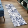 thumbnail image 3 of Purple Blue Compass 2'x6' Runner Rugs for Hallway Kitchen Bedside Non Slip Washable, Vintage Nautical Summer Ocean Shell Entryway Rug Runners with Rubber Backing, Long Carpet Runner for Laundry Room, 3 of 8
