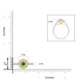 thumbnail image 5 of ANGARA Natural Vintage Inspired Emerald Floral Halo Ring with Milgrain in 14K White & Yellow Gold for Women (Size-3.5mm) | May Birthstone, Anniversary, Jewelry Gift for Women | Natural Emerald Ring, 5 of 9