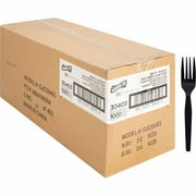 GENUINE JOE SOLUTIONS Genuine Joe Heavyweight Plastic Fork, 1000 / Carton, Black