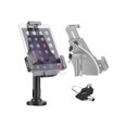 thumbnail image 1 of Pyle PSPADLK8 Anti-Theft Tablet Security Stand Kiosk - Table Mount Desktop Tablet Case Holder with Lock, Adjustable Clamp Arm, Internal Cable Routing, for iPad, Kindle, Samsung, Android Tablets, 1 of 12