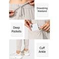 thumbnail image 4 of Pantalones deportivos Joggers SANTINY ligeros para correr para mujer, color beige, 4 of 5