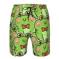thumbnail image 4 of Kll Cute Green Frog Men'S Casual Summer Beach Shorts Hawaiian Shorts With Pockets-Medium, 4 of 9