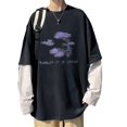 thumbnail image 1 of Camiseta de manga larga para hombre, camisa de gran tamaño con estampado de Cruz de espinas, Maleta, Hip-hop oscuro, Y2k, Verano, 1 of 5
