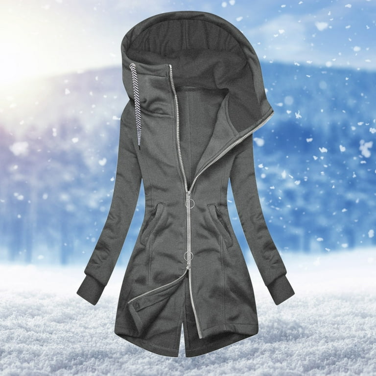 Anorak Jacket Womens Autumn Winter Casual Solid Color Hooded Slim Fit Pockets Jacket Women Fall Jackets Light Jacket Business Casual Dress for Women
