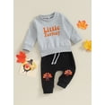 thumbnail image 3 of Luethbiezx Adorable Thanksgiving Outfits for Toddler Boys: Letter Print Sweatshirts and Long Pants, 3 of 9