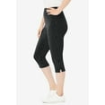 thumbnail image 3 of Woman Within Plus Size Stretch-Cotton Knit Pull-On Printed Capri Leggings, 3 of 4