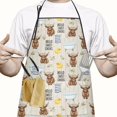 thumbnail image 2 of Beige Highland Cow Bathtub Flower Pattern Apron-Garden Aprons for Women with Pockets-Cotton Linen Waterproof Kitchen Cooking Gardening Aprons Adjustable for Kitchen,Cooking,BBQ and Salon 33x27 Inch, 2 of 7