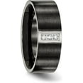 thumbnail image 6 of Chisel Stainless Steel Brushed Black IP-plated with CZ 8.2mm Flat - Ring Size 12.5, 6 of 8