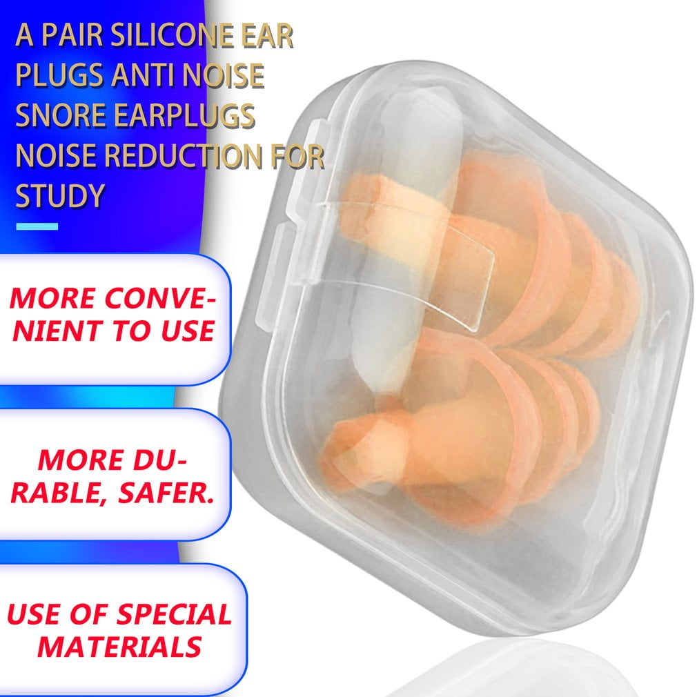 A Pair Silicone Ear Plugs Anti Noise Snore Earplugs Noise Reduction for