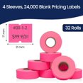 thumbnail image 2 of Perco 2 Line Fluorescent Pink Labels - 24,000 Blank Price and Date Gun Labels for Perco 2 Line Price and Date Guns - 32 Rolls, 4 Sleeves - Made in USA, 2 of 7