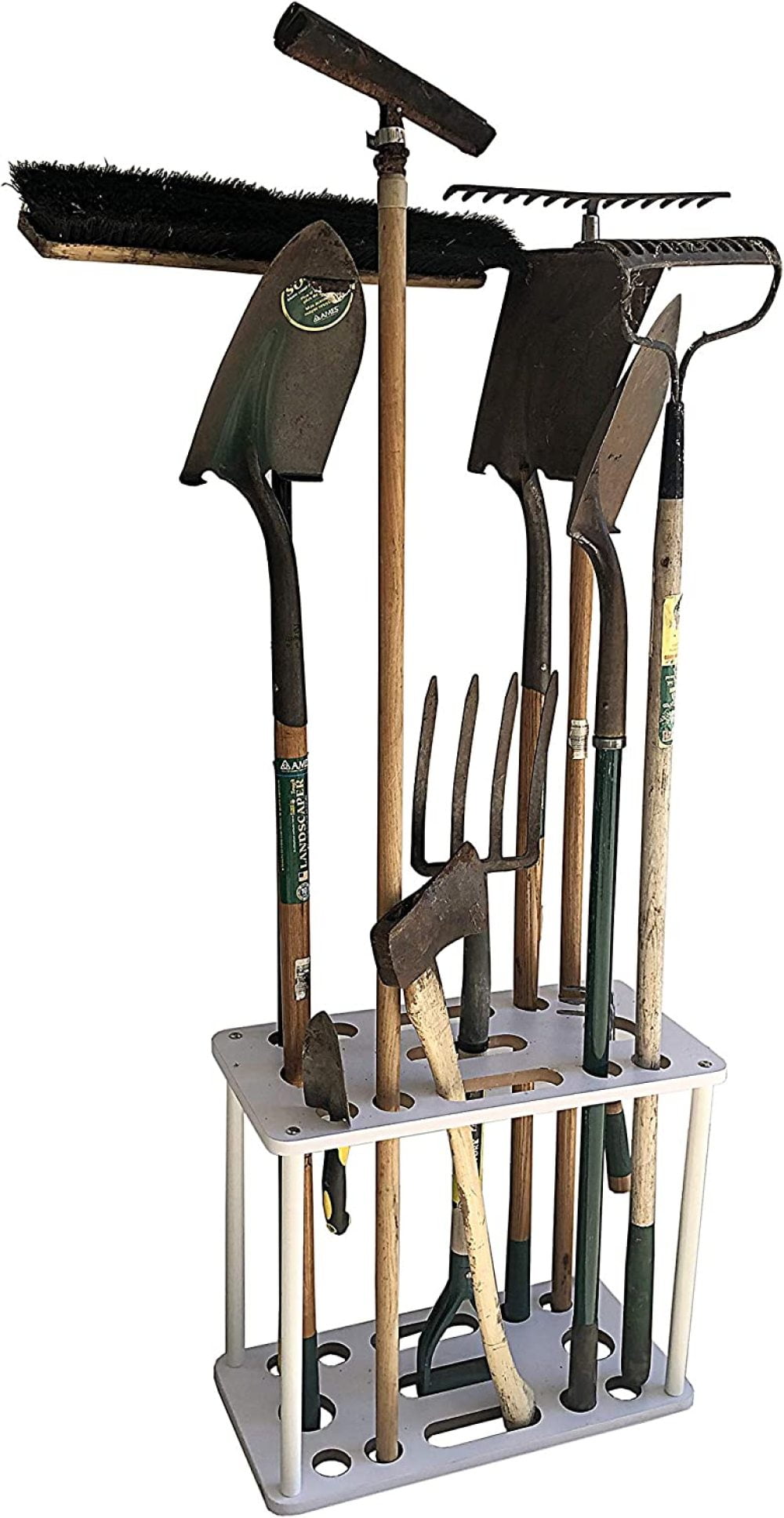 JuIShareE Long Handle Tool Organizer Garage Garden Tool Storage Rack