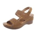 thumbnail image 2 of IUJSOY Womens Sandals Open Toe Hollow Out Wedge Sandals Casual Summer Slingback Platform Sandals, 2 of 6