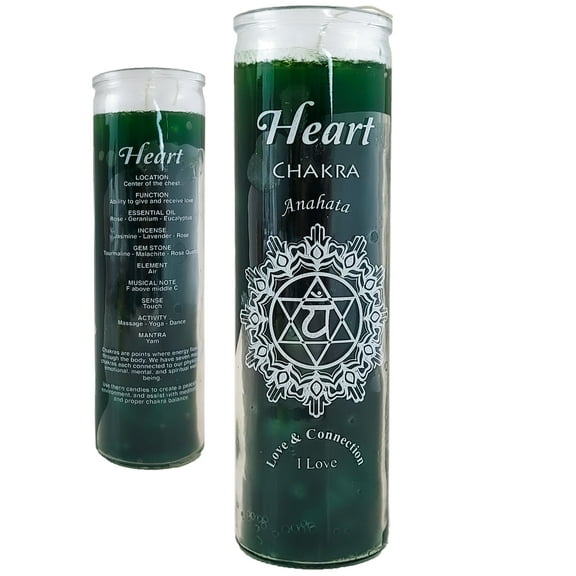 7 Day Candle Heart Chakra - Anahata Love and Connection Green Glass Jar Candle