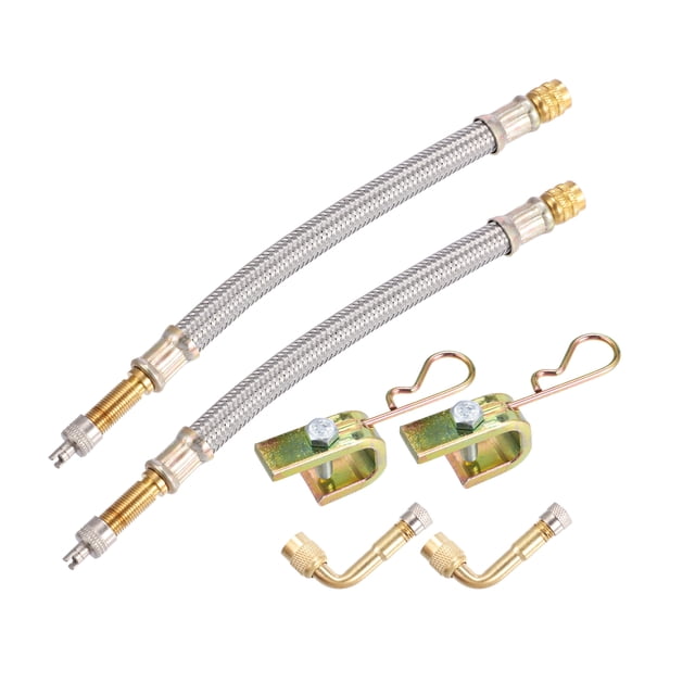 Coche 180mm 7" Neumático Válvula Vástago Inflador Extensor Manguera Kit 90 Conector