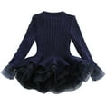 thumbnail image 6 of Povozer Girls' Long Sleeve Girl Dresses Ribbed Knit Sweater Dress(Navy,6-7Y), 6 of 6
