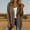 Khaki women blazer 3/4 sleeve a1, variant on Yrmaups Loose Fit 3/4 Sleeve Blazer for Women, Summer Fall Casual Daily Wear Open Front Collared Jacket, Office Travel Soft Solid Layering Piece , Brown XL