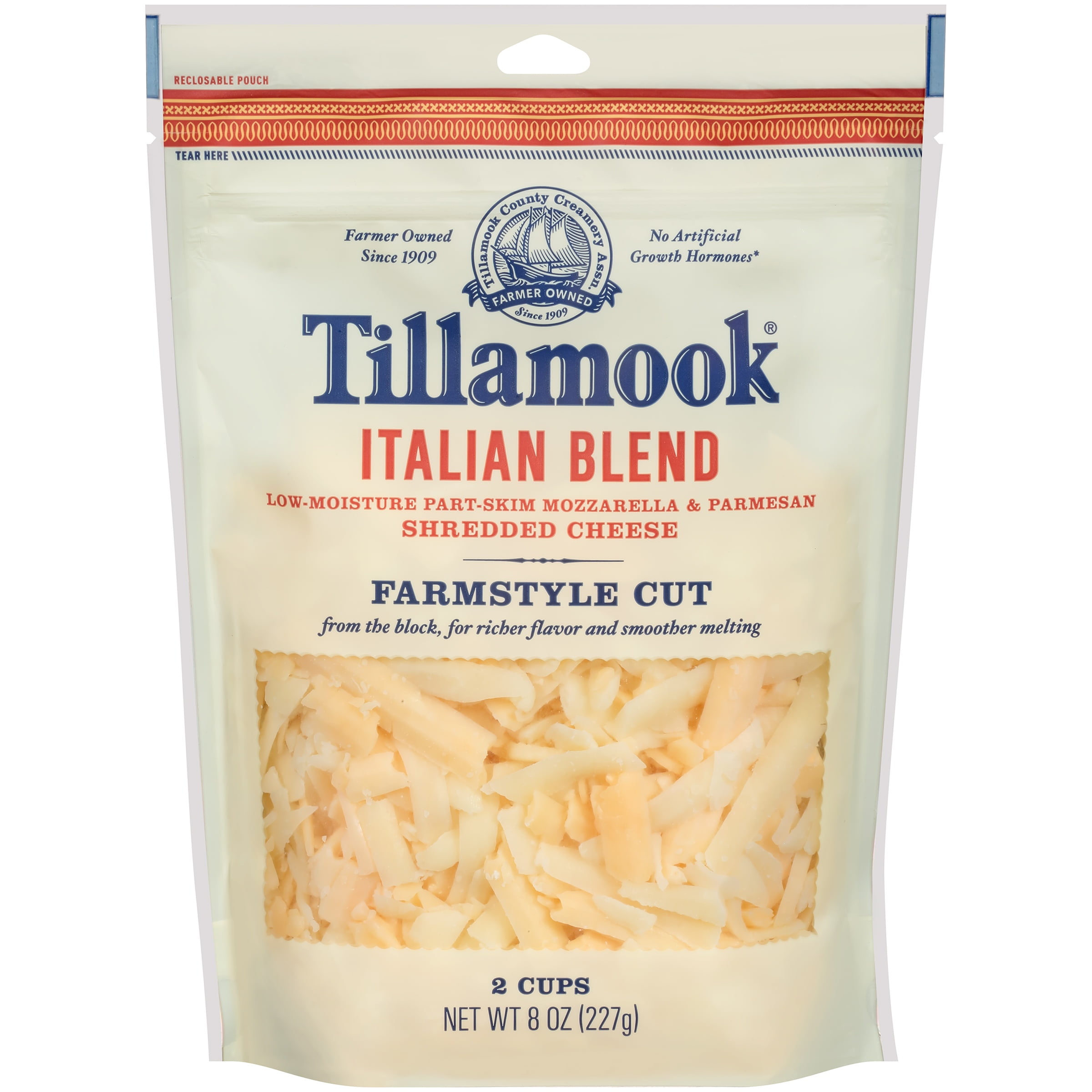 Tillamook Farmstyle Cut Italian Blend Shredded Cheese 8 Oz. Bag ...