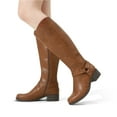 thumbnail image 5 of DREAM PAIRS Boots For Women Knee High, Comfortable Pull On Side Zipper Buckle Riding Boots, 5 of 8