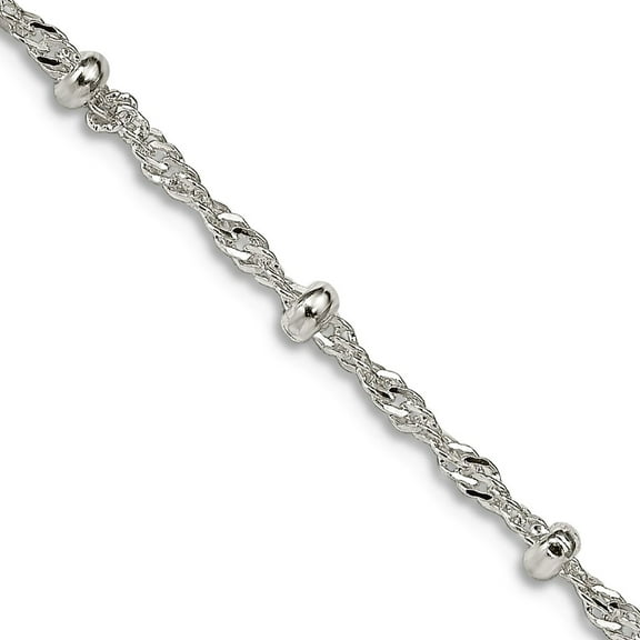 925 Sterling Silver Spring-Ring 2.50mm Fancy Necklace 18 Inch Pendant Necklace for Women - 3.8 Grams