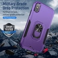 thumbnail image 5 of Phone Case Compatible with iPhone X/XS, Cover with Magnetic Ring Holder Stand Hybrid Rugged Shockproof Drop Proof Heavy Duty Cell Accessories for iPhone X/XS Women Men, Purple/Black, 5 of 8