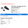 thumbnail image 2 of Horn Button - Compatible with 1946 - 1949 Jeep Willys CJ-2 1947 1948, 2 of 2