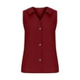 thumbnail image 4 of Tank Top for Women, Womens Solid Button V-Neck Tank Top, 4 of 7