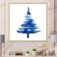 thumbnail image 1 of Designart Blue Winter Christmas Tree Ii Traditional Floating Frame Wall Art, 1 of 4