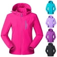 thumbnail image 3 of jsaierl Womens Winter Jackets Plus Size Outdoor Travel Windbreaker Fall Warm Full Zip Jacket With Hood Fleece Ski Coats Snow Thicken Outerwear, 3 of 3