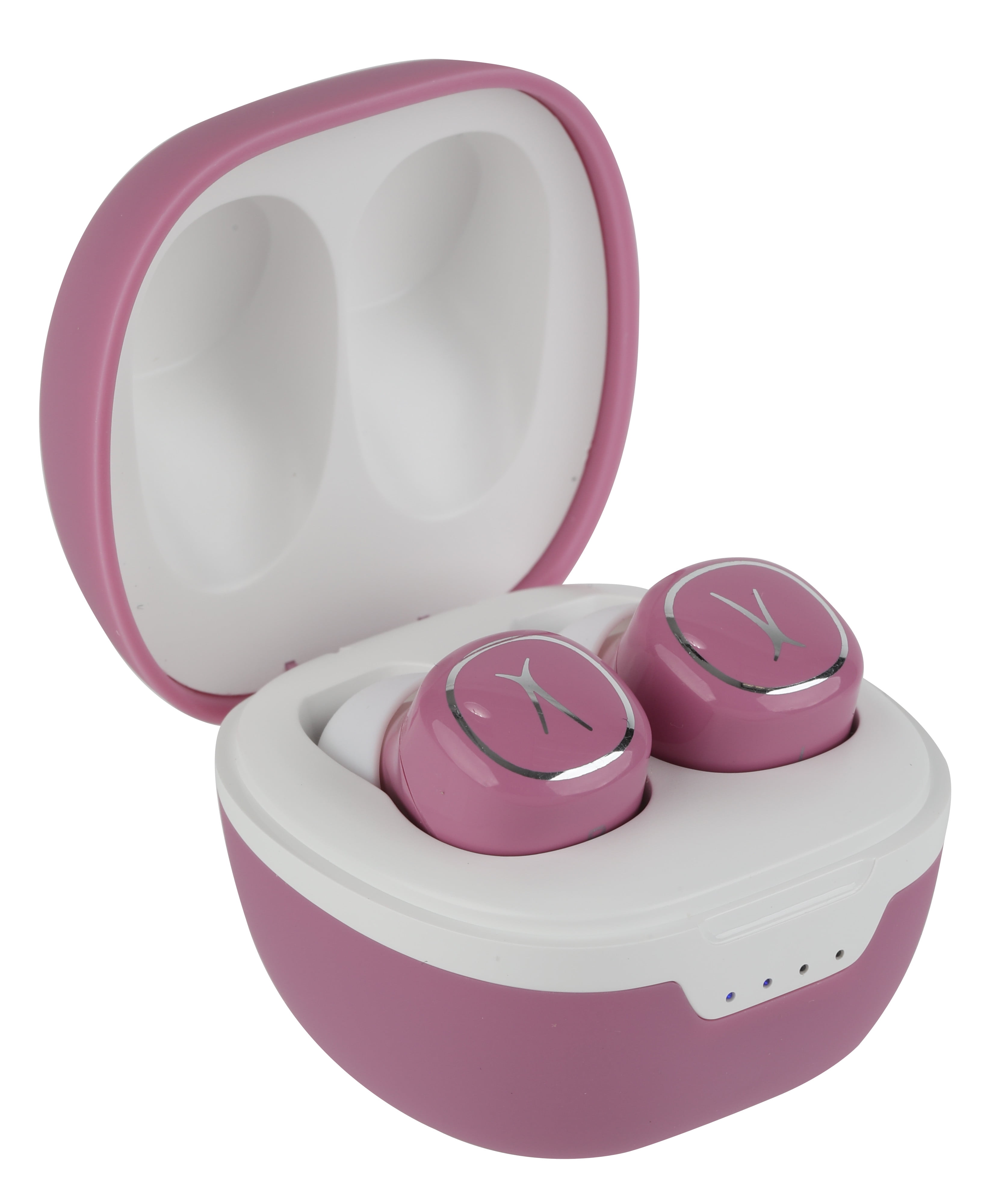 Altec Lansing True Wireless Bluetooth Earbuds, IPX5 Water-Resistant, Charging Case, 20 hours Listening Time- Purply Pink