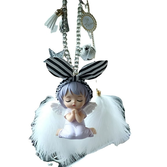 DESIGNICE Car Pendant Interior, Angel Girl Shiny Pendant Charm Jewelry, Rearview Mirrors Charms Ornament, Automotive Interior Mirrors, Cute Vehicle Interior Decor Car Accessories Women