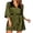 Army Green, variant on Women's Lace-Trim Robes Bride Bridesmaid Kimono Satin Bathrobe V Neck Sleepwear with 3/4 Sleeve