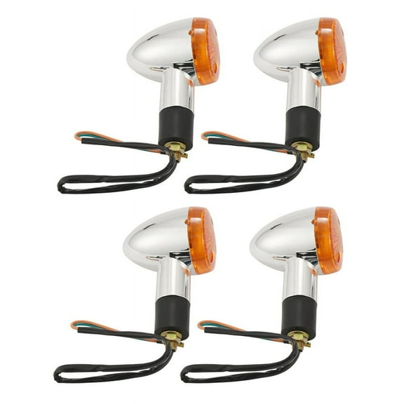 4X Motorcycle Turn Signals Front Rear Lights for Motorcycle Street Standard Custom Bike,4 x motorcycle turn signal lights,silver & black