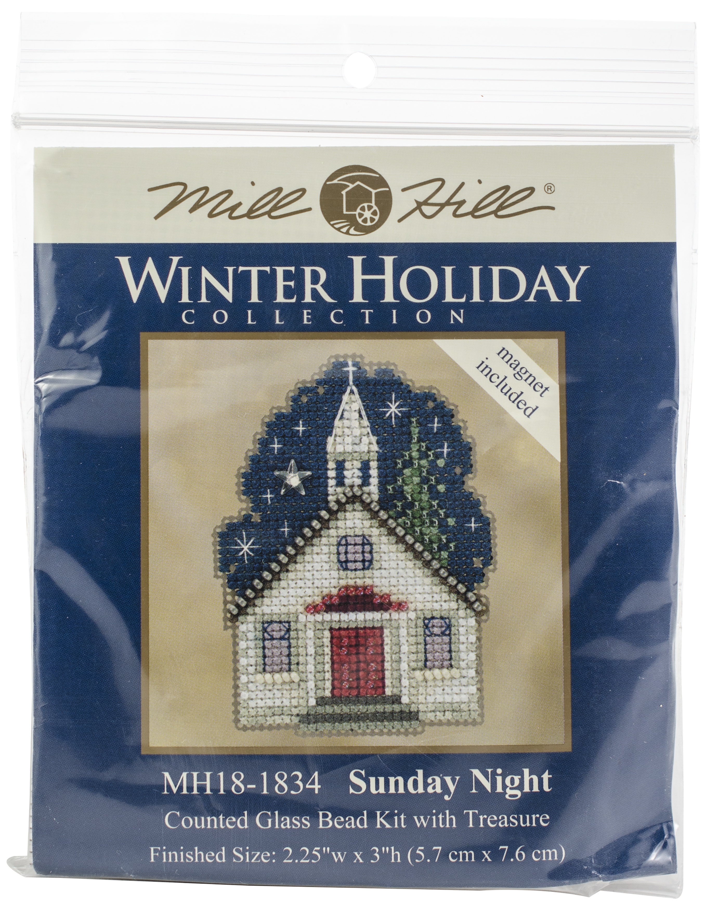 Mill Hill Counted Cross Stitch Ornament Kit 2.75"X2.5"Sunday Night