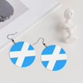 thumbnail image 5 of Flag Of Scotland Dangle Round Lightweight Drop Circle Earrings For Women, 5 of 6