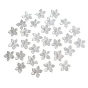 Offray Accessories, White 3/4 inch Value Pack 5 Petal Flower with Pearl Accessory for Wedding, Hair Clips, and Scrapbooking, 30 count, 1 Package