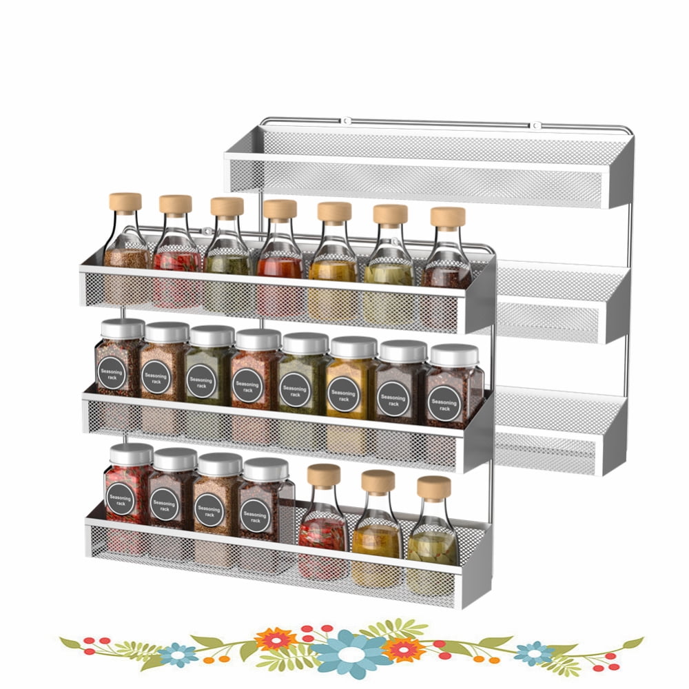 Fuleadture 2 PC 3 layer Spice Racks,Spice Rack Organizer for Cabinet ...