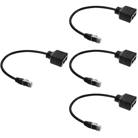 4 Pieces Splitter for Cable Adjustable Connector Air Black