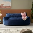 thumbnail image 2 of GDF Studio Calef Modern Velveteen 2 Seater Oversized Bean Bag Chair with Armrests, Royal Blue, 2 of 7