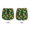 thumbnail image 5 of Xecao's Pineapples with Palm Leaves for a double-layer running short for women, perfect for gym, tennis, and more, featuring a convenient pocket., 5 of 9