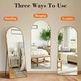 thumbnail image 3 of Gianna 65"x24" Arched High-Quality Full Length Mirror, Aluminum Alloy Frame Ensures Stability, Standing Design for Bedroom, Gold, 3 of 5