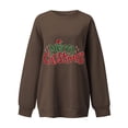 thumbnail image 4 of Merry Christmas T Shirt Women Christmas Santa Print Sweatshirt Long Sleeve Crewneck Holiday Blouse for Fall Winter, 4 of 5