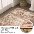 thumbnail image 4 of Area Rugs for Living Room 2'x 3' Machine Washable Vintage Print Large Throw Non Slip Bedroom Rugs, Brick Red, 4 of 6