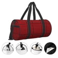thumbnail image 5 of KLL Red Black Houndstooth Duffle Bag For Men Women Sport Gym Fitness Tote Travel Training Workout Basketball Football Weekender, 5 of 8