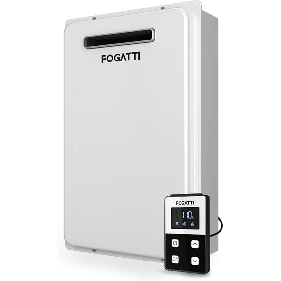 FOGATTI 5.1 GPM Natural Gas Tankless Water Heater Outdoor Gas Tankless Water Heater 120,000 BTU Instant Hot Water Heater