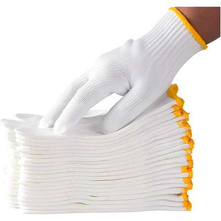 NOGIS 12 Pairs (24pack) Cotton Work Gloves,Safety Work Gloves,Knitted Lightweight Thick Cotton.Elastic safety Protective Industrial