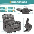 thumbnail image 2 of MEETWARM Large Dual Motor Power Lift Chair with Extended Footrest for Big Tall Elderly, Infinite Position Lay Flat Lift Electric Recliner, Heat Massage, Lumbar Pillow, USB & Type-C Ports, Plush Gray, 2 of 9