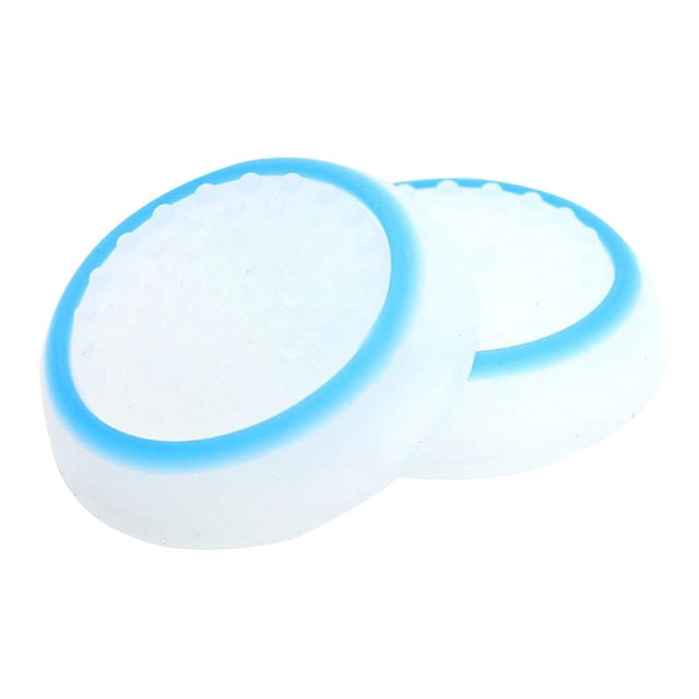 Seitruly Tapa de joystick noctilucente de silicona, cubierta de palancas de mando para P3/P4/ 360/ONE Videojuegos y accesorios azul + blanco