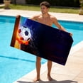 thumbnail image 2 of Partheme 55x28 in Beach Towel , Soccer Quick Dry Sand Beach Towel for Boys Personalized Beach Towel Pool Camping Travel Towel Soft Beach Blanket Bath Shower Towel , E, 2 of 6